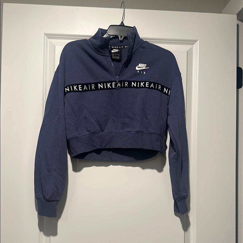 Nike Deep Purple Boxy Crop 3/4 Sleeve Sweatshirt